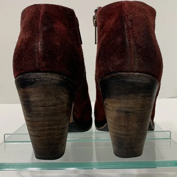 FREEBIRD Detroit red wine suede bootie