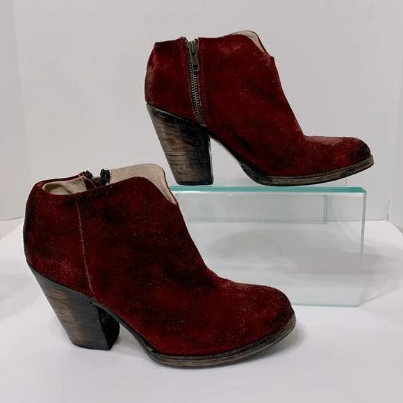 FREEBIRD Detroit red wine suede bootie