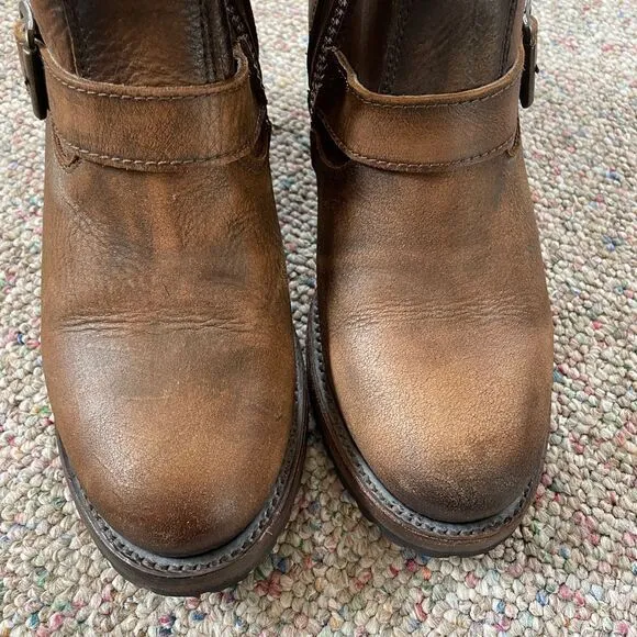 Freebird Leather Moto Boot Grunge Heel Buckle