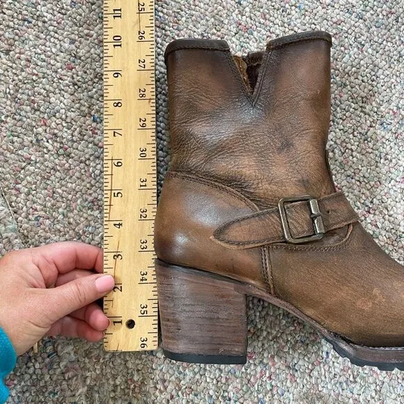 Freebird Leather Moto Boot Grunge Heel Buckle