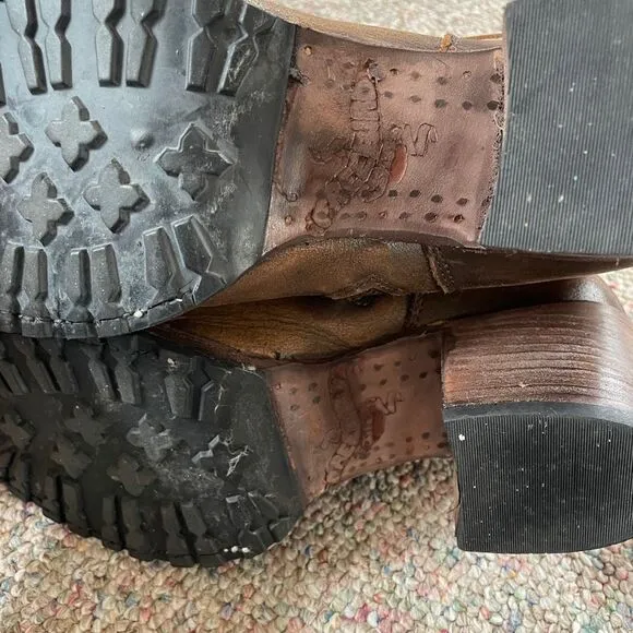 Freebird Leather Moto Boot Grunge Heel Buckle