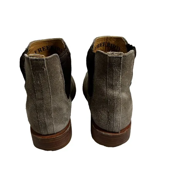 Freebird Mens Boots Taupe Suede Leather Palmer Cowboy Western Ankle Boots Size 8