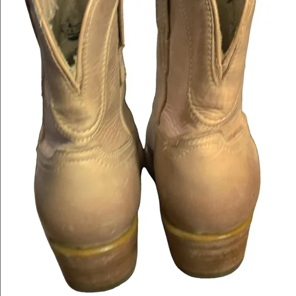 Freebird Zamora Western Ankle Boots Size 7 Tan Leather Cowboy Boots