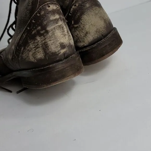 Free People Distressed Brown Leather Boots.(Rare)