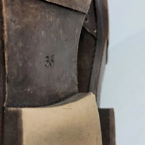 Free People Distressed Brown Leather Boots.(Rare)