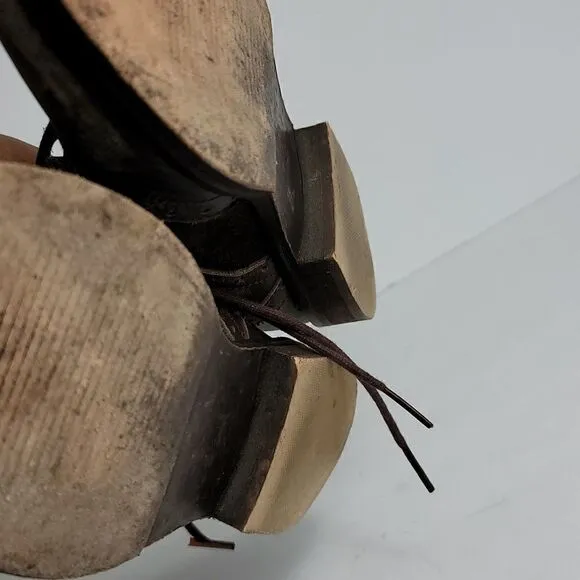 Free People Distressed Brown Leather Boots.(Rare)