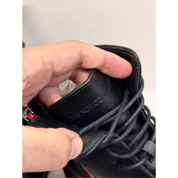 French Connection Combat Boots Size 8.5 Black Lace Up Chunky Heel NEW