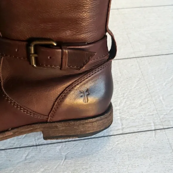 Frye 6 Phillip chocolat brown soft leather riding woman boots