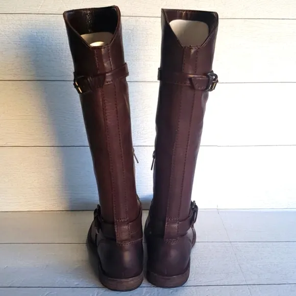 Frye 6 Phillip chocolat brown soft leather riding woman boots