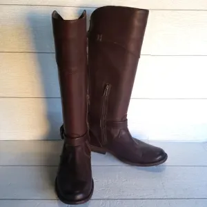 Frye 6 Phillip chocolat brown soft leather riding woman boots