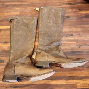 Frye #76430 Melissa Button Brown Soft Leather Knee-High Riding Women's Boots
