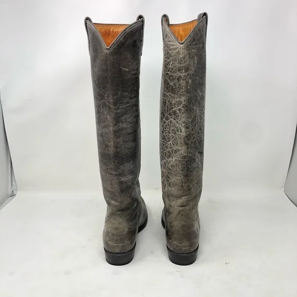 Frye 77073 Dorado Gray Leather Biker Riding Boots