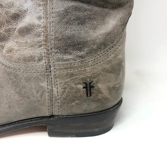 Frye 77073 Dorado Gray Leather Biker Riding Boots