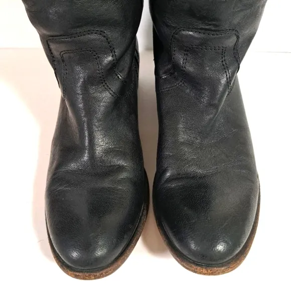 Frye 77207 Carson Tab Tall Western Boots Black SZ 6B