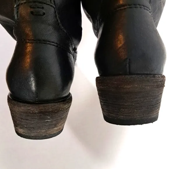 Frye 77207 Carson Tab Tall Western Boots Black SZ 6B