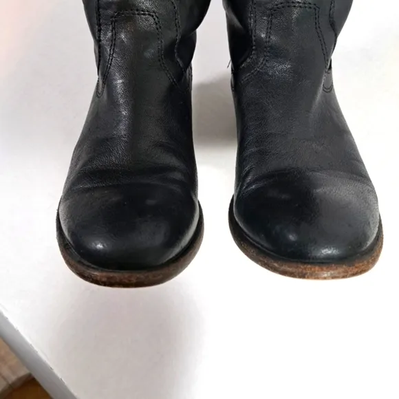 Frye 77207 Carson Tab Tall Western Boots Black SZ 6B