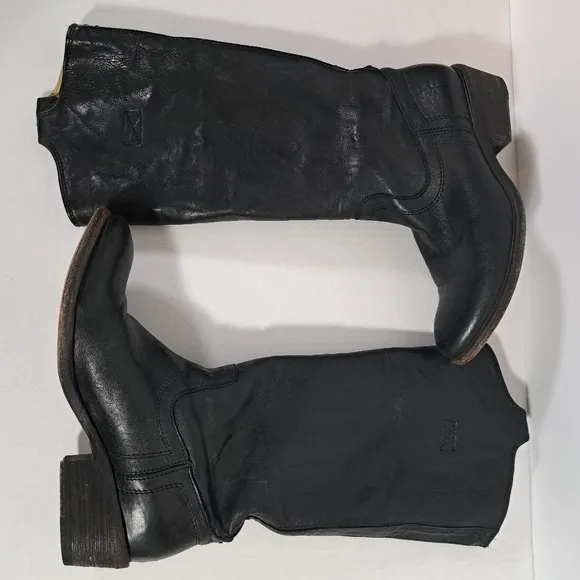 Frye 77207 Carson Tab Tall Western Boots Black SZ 6B