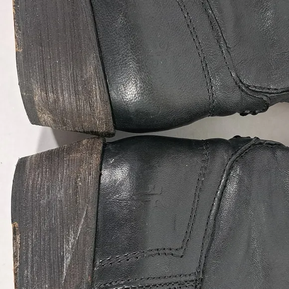 Frye 77207 Carson Tab Tall Western Boots Black SZ 6B