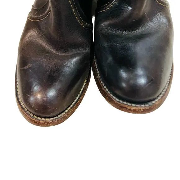 Frye 77231 'Jane' Dark Brown AntiqueTall Riding Heeled Boots Size 6.5