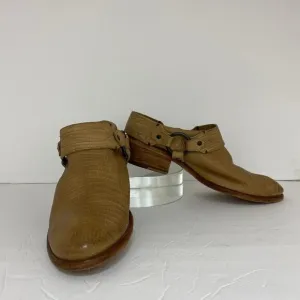 Frye Belted harness leather mule boots Size 9.5 B