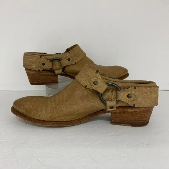 Frye Belted harness leather mule boots Size 9.5 B