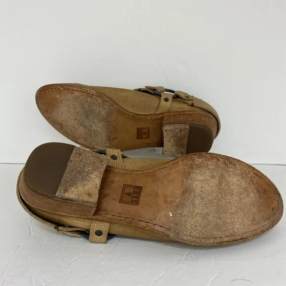Frye Belted harness leather mule boots Size 9.5 B