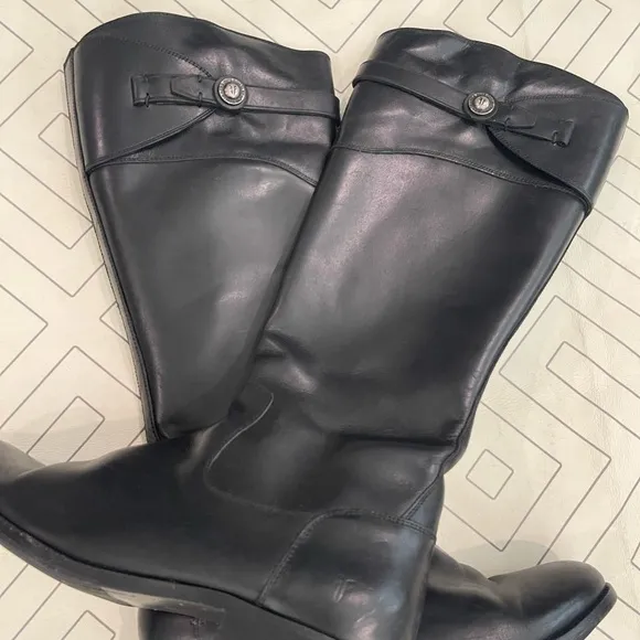 Frye Black Leather Riding Boots