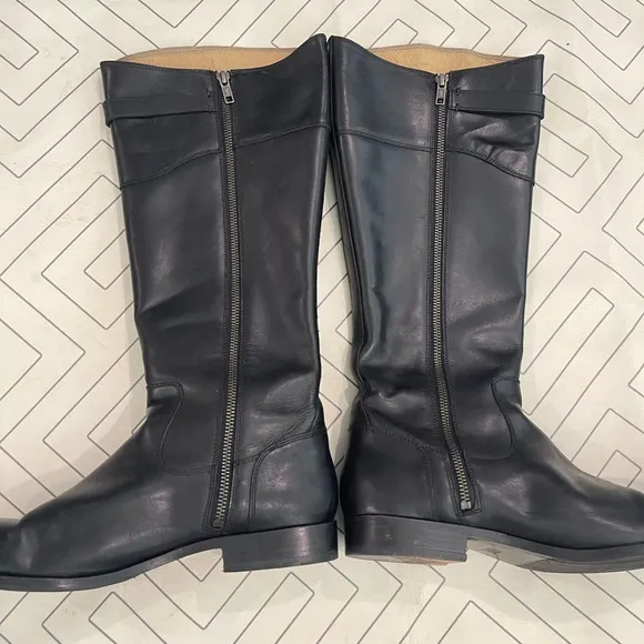 Frye Black Leather Riding Boots