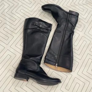 Frye Black Leather Riding Boots