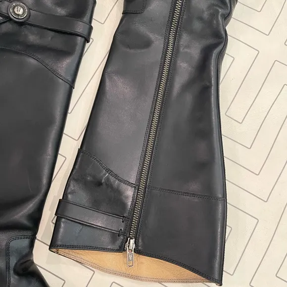Frye Black Leather Riding Boots