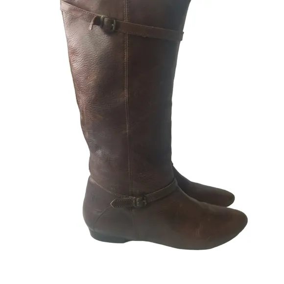 Frye Bonnie brown leather riding boots