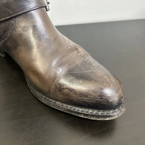 Frye Boots Women’s Size 7 Tall Riding Dark Brown Leather Style 77574 Spain READ
