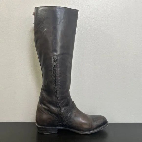 Frye Boots Women’s Size 7 Tall Riding Dark Brown Leather Style 77574 Spain READ