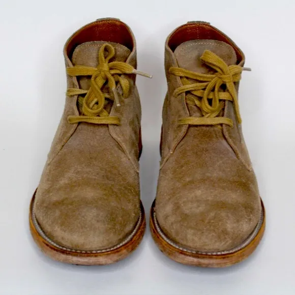 Frye Bowery Leather Suede Chukka Boots Sz 8 Beige Tan