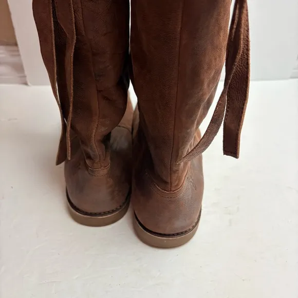 Frye Brown Knee-High Women's Boots Celia Soft Leather Flat Size 11