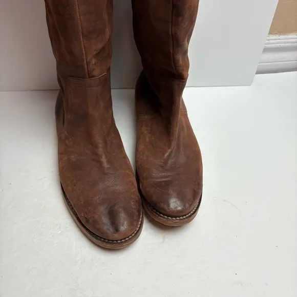Frye Brown Knee-High Women's Boots Celia Soft Leather Flat Size 11