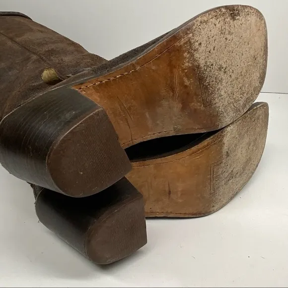 Frye Carmen Brown Tall Leather Riding Boots