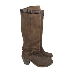 Frye Carmen Brown Tall Leather Riding Boots