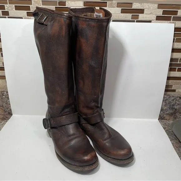 Frye Company Brown Distressed Leather Riding Boots