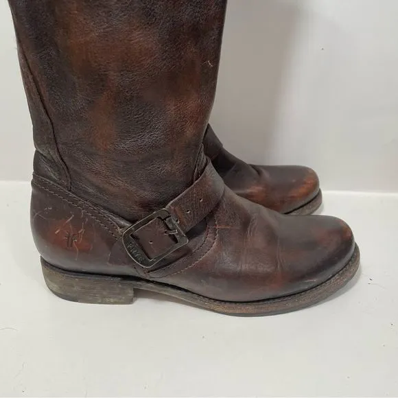 Frye Company Brown Distressed Leather Riding Boots