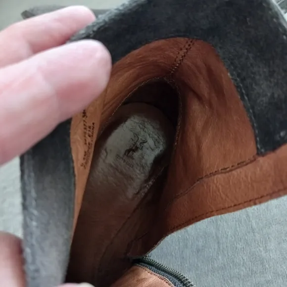 Frye dark gray suede leather ankle boots