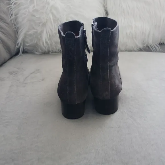 Frye dark gray suede leather ankle boots