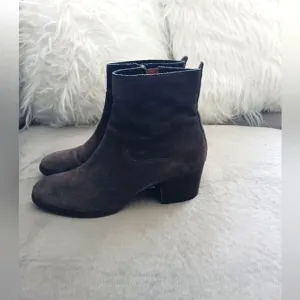 Frye dark gray suede leather ankle boots