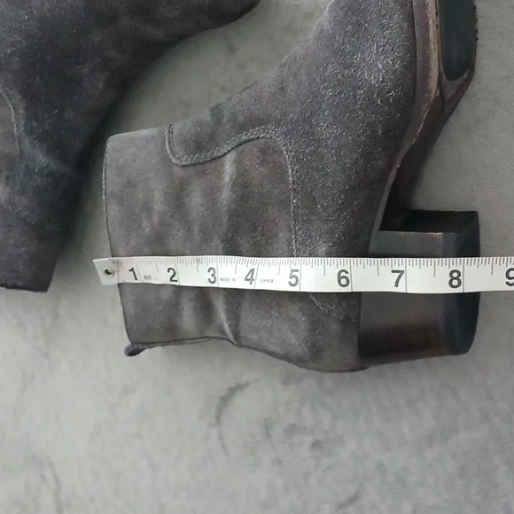 Frye dark gray suede leather ankle boots