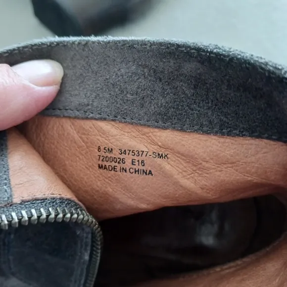 Frye dark gray suede leather ankle boots