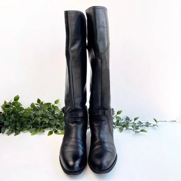 Frye Dorado leather riding boots black color size 6