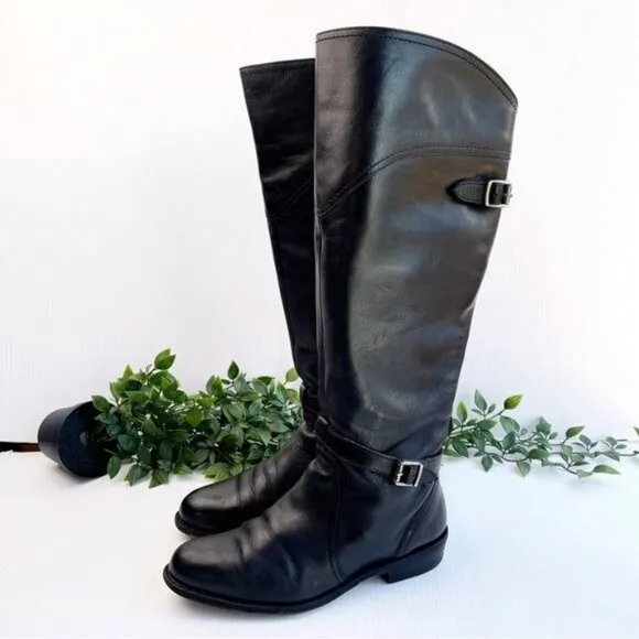 Frye Dorado leather riding boots black color size 6