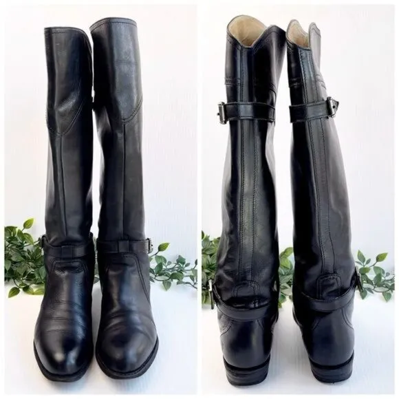 Frye Dorado leather riding boots black color size 6
