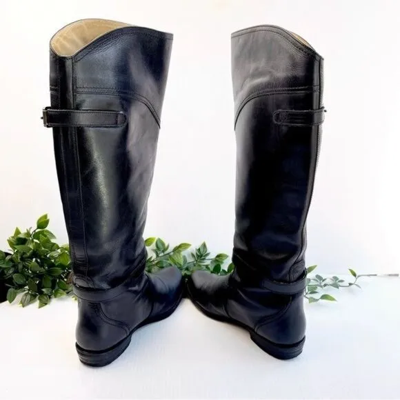 Frye Dorado leather riding boots black color size 6