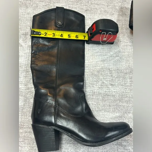 Frye Jackie Button Tall Black Oiled Leather Boots Women’s 7